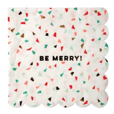 Confetti Print Be Merry Large Paper Napkins By Meri Meri